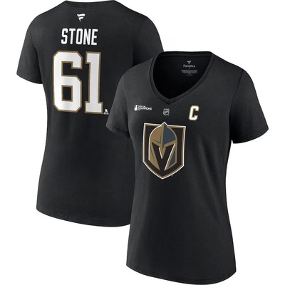 Fanatics Dámske tričko Vegas Golden Knights Mark Stone 2023 Stanley Cup Champions Authentic Stack Player Name & Number V Neck