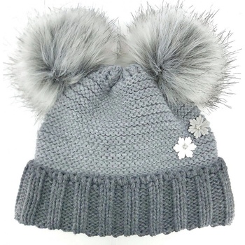 VoXX Dívčí pletená čepice Ascona šedá/šedá šedá/šedá