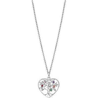 Lotus Silver Krásny strieborný náhrdelník strom života s farebnými zirkónmi LP3199-1 / 1