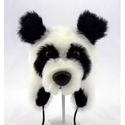 dětská vlněná zimní čepice PANDA z ovčí vlny hřejivá a roztomilá
