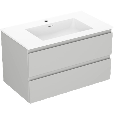 Mexen Orio шкафче за баня 80 см с мивка Otis, 2 чекмеджета, сиво мат/бяло мат (91A10-08047-2-BFF62-W18M01)