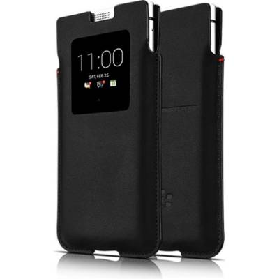 BlackBerry Leather Smart Pocket PKB100-3AALWE1 - оригинален калъф от естествена кожа за BlackBerry KeyOne (черен)