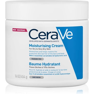 CeraVe Moisturizers хидратиращ крем за лице и тяло за суха или много суха кожа 454 гр