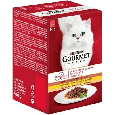 Gourmet mon Petit pro kočky drůbeží směs 6 x 50 g