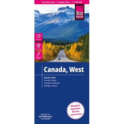 mapa Canada west (Kanada západ) 1:1,9 mil. voděodolná