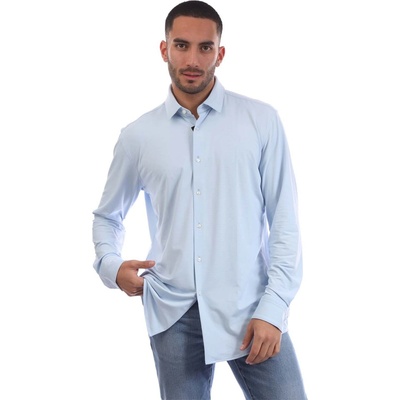 HUGO BOSS Риза с дълъг ръкав Boss Men's P Hank S Kent Long Sleeve Oxford Shirt - Light/Pstl Blue