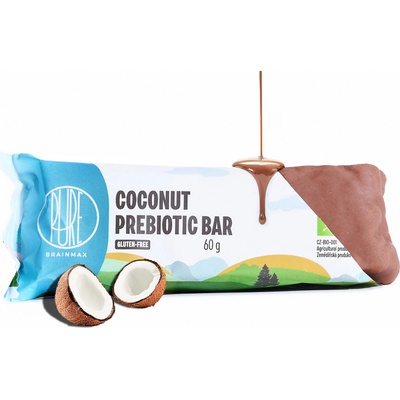 BrainMax Pure Coconut Prebiotic Bar prebiotická tyčinka Kokos BIO 60 g – Zboží Dáma