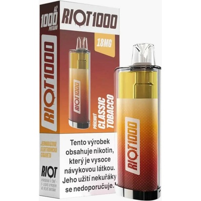 Riot 1000 Classic Tobacco 18 mg 1000 potáhnutí