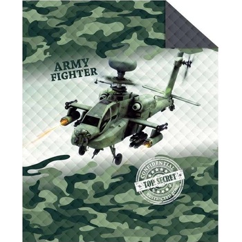 Detexpol přehoz na postel Army vrtuľník 170 x 210 cm