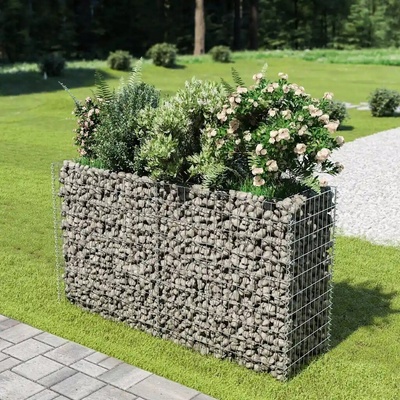 Nabytek XL Gabionový vyvýšený záhon pozinkovaná ocel 180 x 50 x 100 cm