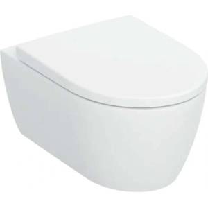 Geberit iCon - Окачена тоалетна чиния със седалка SoftClose, TurboFlush, Rimfree, матово бяла 503.046. JT. 1 (503.046.JT.1)