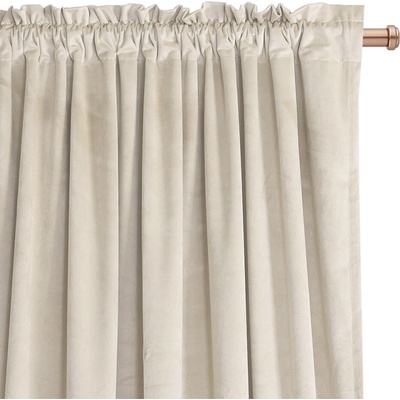 XZHome (dodávateľ) Zatemňovací velúrový záves – krémový, jednofarebný, 1 ks Veľkosť: 145x250 na riasiaci pás