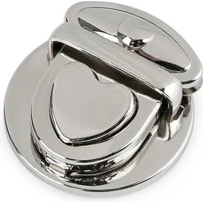 Sada zapínání na kabelku 30x32 mm srdce nikl 1 sada