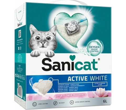 SANICAT Active White Lotus flower bentonitový kočkolit 6 L