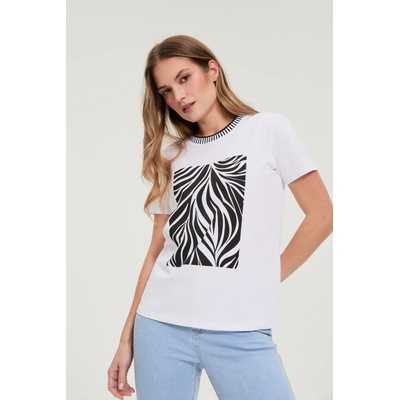 Moodo Бяла тениска с принт Moodo Moodo | Byal | ЖЕНИ | XXL