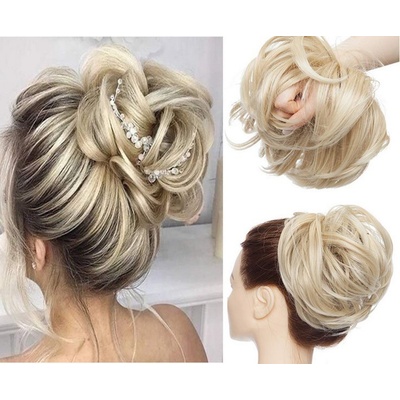 S-noilite Messy Bun příčesek do vlasů s gumičkou, popelavá blond a bleichblond – Zboží Mobilmania