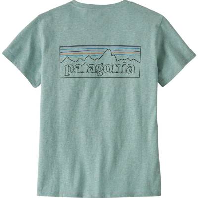 Patagonia W's P 6 Logo Responsibili Tee p 6 outline: virtually blue