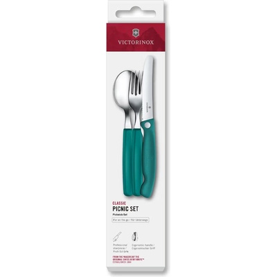Victorinox Комплект прибори за пътуване SWISS CLASSIC, комплект от 3 части, зелен, пластмаса, Victorinox (VN671943FC1)