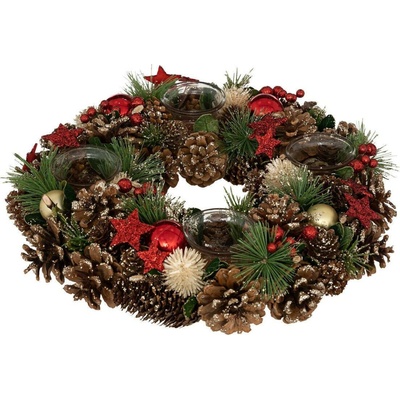 Atmosphera Adventní věnec, svícen na 4 svíčky, Ø 34 cm zelená