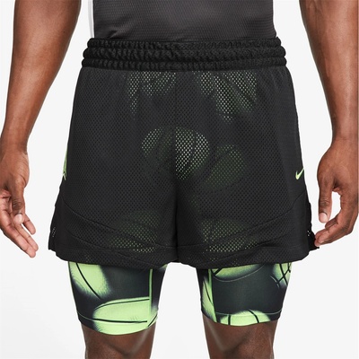 Nike Къси панталони Nike Icon Signature Ja Morant Men's Dri-FIT 2-in-1 4 Basketball Shorts - Black/lime