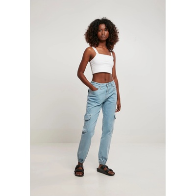 Urban Classics Дамски дълги карго панталони в светлосин цвят Ladies Denim Cargo PantsUB-TB4797-03666 - Черен, размер 30