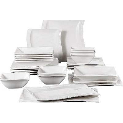 MALACASA FLORA jedálenská sada tanierov a misiek z porcelánu 26 dielna