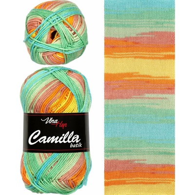 Vlna-hep Příze Camilla batik 9621 - tyrkysovo-žluto-oranžová