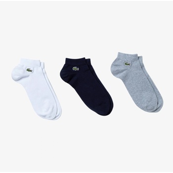Image 1 of Lacoste Чорапи Lacoste Men's Cotton 3 Pack Logo Trainer Socks - Blk/Wht/Gry