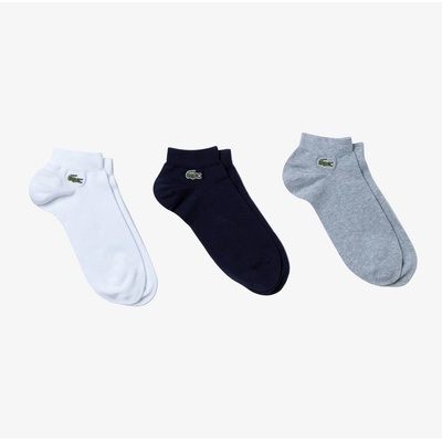 Lacoste Чорапи Lacoste Men's Cotton 3 Pack Logo Trainer Socks - Blk/Wht/Gry