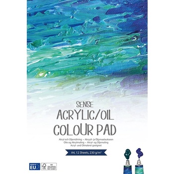 Sense Скицник за акрилни и маслени картини, 300 гр, 12 листа (10880)