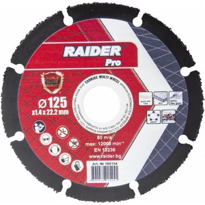 Raider Диск за ъглошлайф Carbide Multi Wheel 125x22.2мм, RAIDER 160154