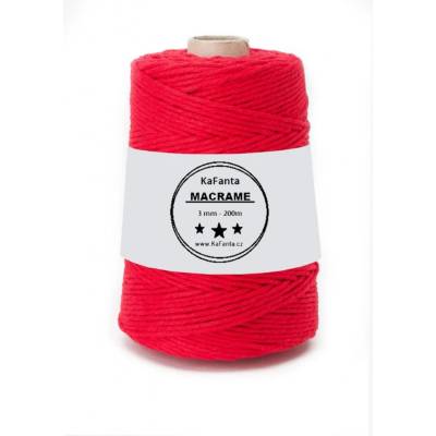 Macrame příze KaFanta PREMIUM 3mm/200m - classic red