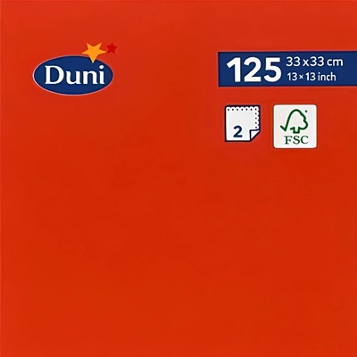 Duni Servítky papierové červené 2-vrstvové 33cm