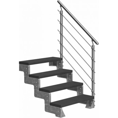 DOLLE GARDENTOP - TRIMAX® (antracit) Jednostranné Prova zábradlí, 100 cm, Výška podlaha - podlaha: 72 - 88 | 4 nášlapy – Zboží Mobilmania