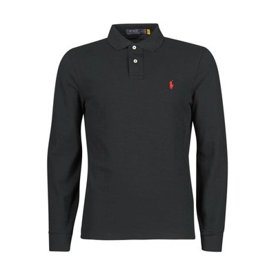 Polo Ralph Lauren Polo s dlouhými rukáv POLO AJUSTE DROIT EN COTON BASIC MESH LOGO PONY PLAYER Černá