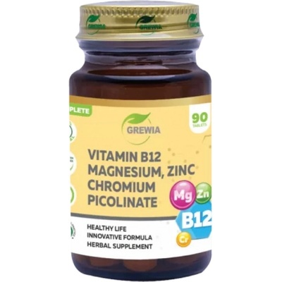 Grewia Vitamin B12, Magnesium, Zinc & Chromium Picolinate [90 Таблетки]