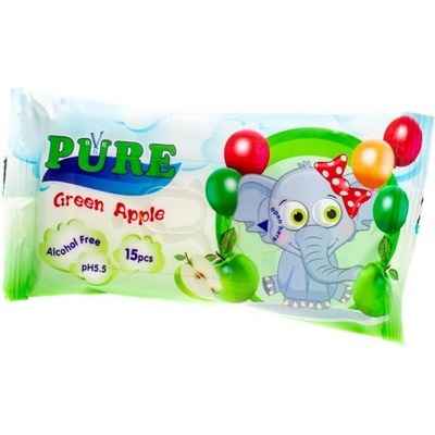 Pure Мокри кърпи Pure 15бр - Зелена ябълка (1558)
