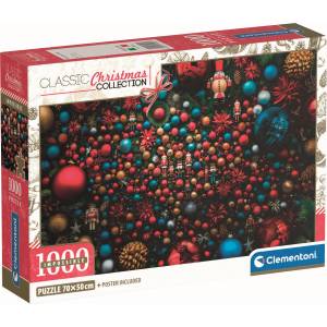 Clementoni Пъзел Clementoni от 1000 части - Невъзможни коледни украшения (39926)