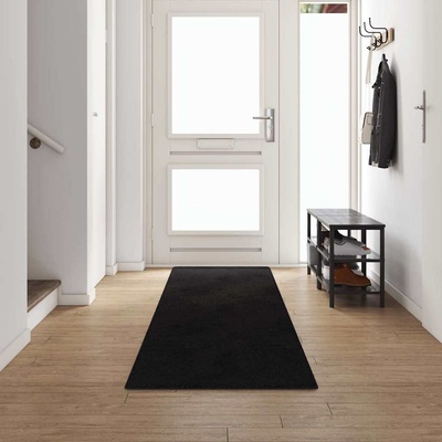 vidaXL Килим пътека Черно 80 x 500 cm 100% Полипропиленов Тапициран (42011409)