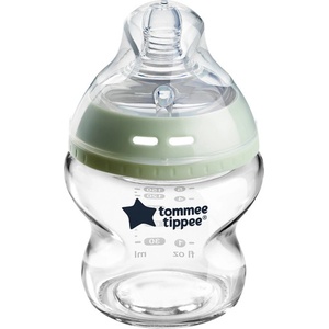 Tommee Tippee Стъклено шише за хранене Tommee Tippee Natural Start САМОСТЕРИЛИЗИРАЩО, 150мл, 0м+ (Natural Start)