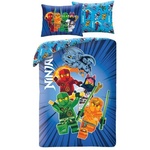 Halantex LEGO Ninjago: Двулицен спален комплект за отбор - 140 x 200 см, полиестер (LEG-1166BL)