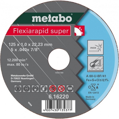 Metabo Flexiarapid super 125x1,0x22,23 Inox, TF 41 616220000