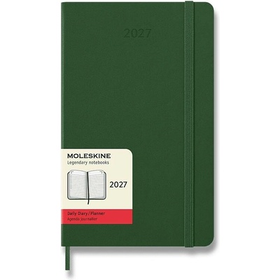 Moleskine A5 denní 2027 tmavě zelený