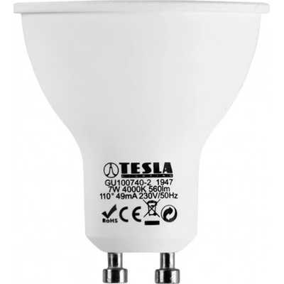 TESLA LED žárovka GU10, 7W, 4000 K denní bílá