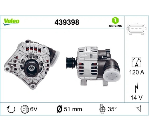 Alternátor VALEO 439398