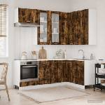 vidaXL Кухненски единица LYON 8 бр. Опушен дъб Инженерна дървесина (3438519)