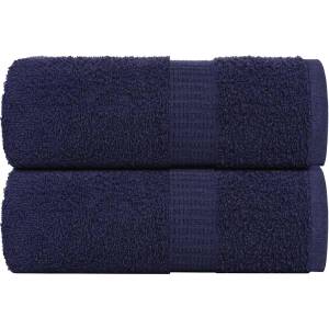 vidaXL Кърпи за гости FROGN 2 бр. тъмносини 30x50 см 360 г/м2 (136779)