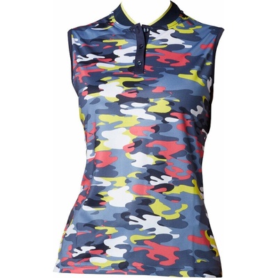 Callaway Womens Sleeveless Multi Colour Camo Polo Peacoat