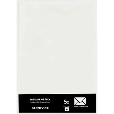 barevná obálka 162X229 SLONOVÁ, 5 kusů, 100 gm2, olizová HBLR 073
