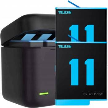 Telesin 3-slot Box nabíjačka na GoPro Hero 9 / Hero 10 + batérie 2ks GP-BNC-901